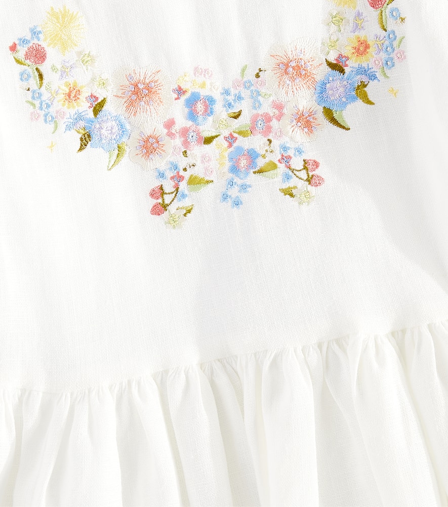 Embroidered linen dress
