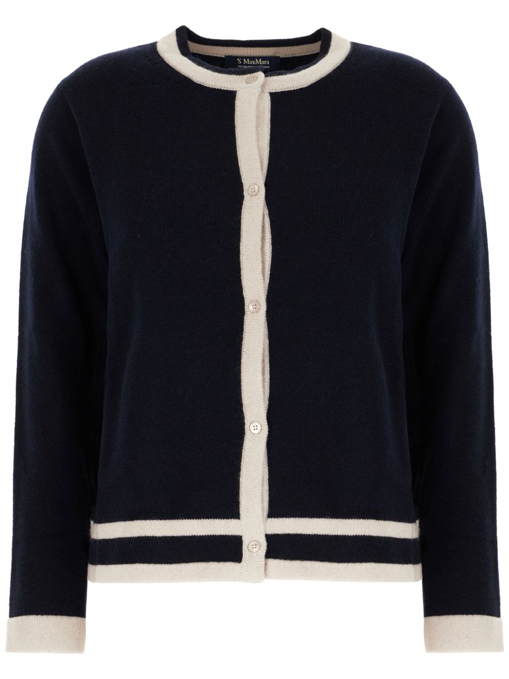 Contrast-trim cardigan - Blue