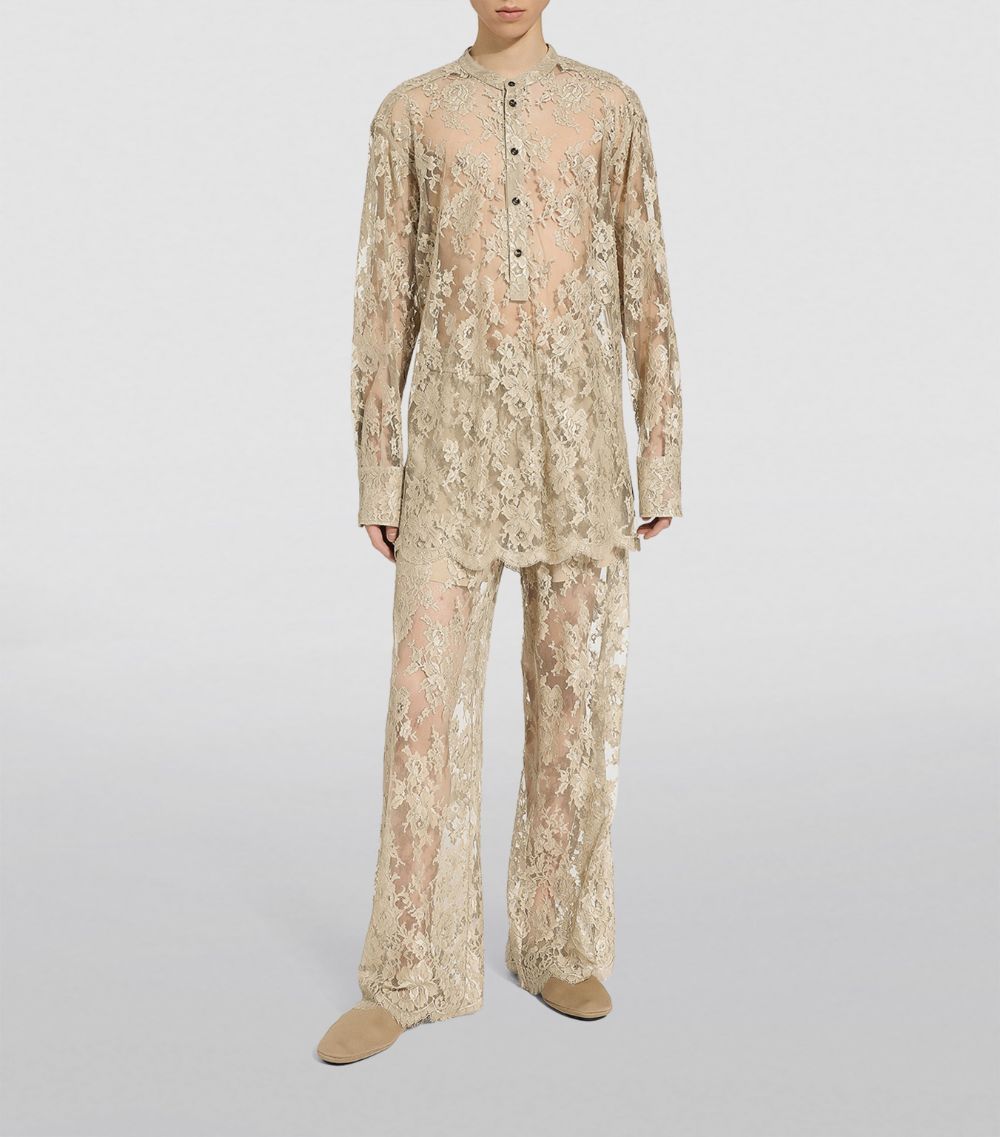 Lace Stand-Collar Shirt