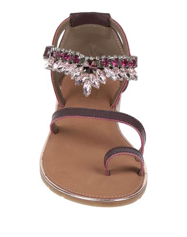 Woman Thong sandal Plum Size 5 Leather