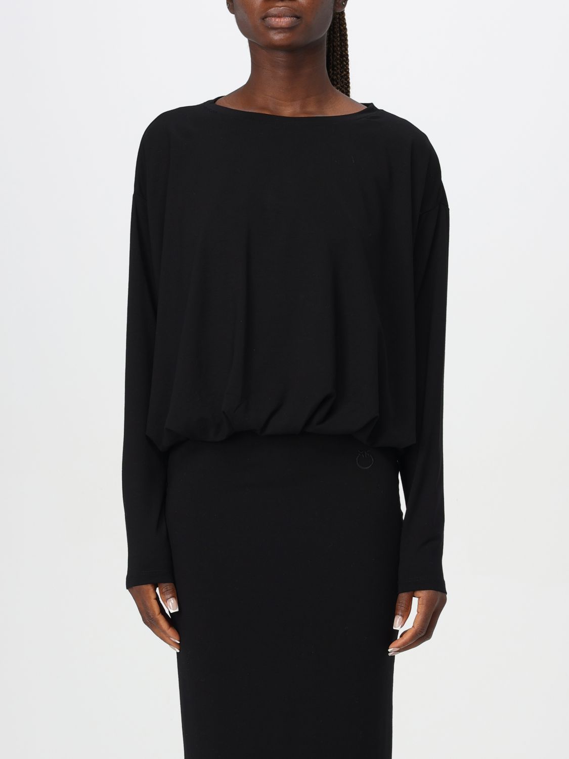 Draped jersey T-shirt - Black