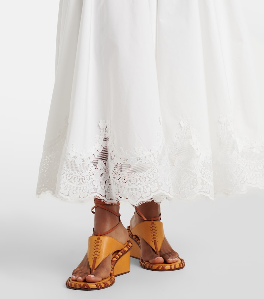 Alchemy lace-trimmed cotton poplin maxi dress
