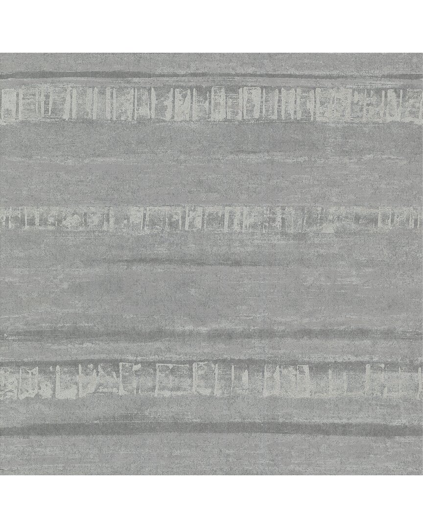 A-Street Prints Rakasa Pewter Distressed Stripe Wallpaper