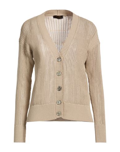 Woman Cardigan Beige Size 4 Cotton