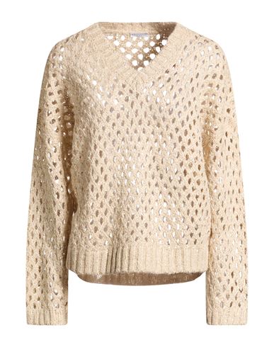 Woman Sweater Beige Size 3XL Silk, Linen, Polyamide, Polyester