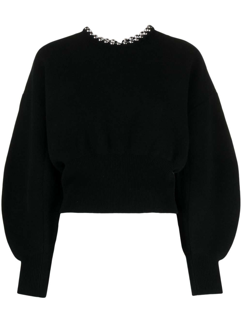 Ball Chain embellished jumper - Black
