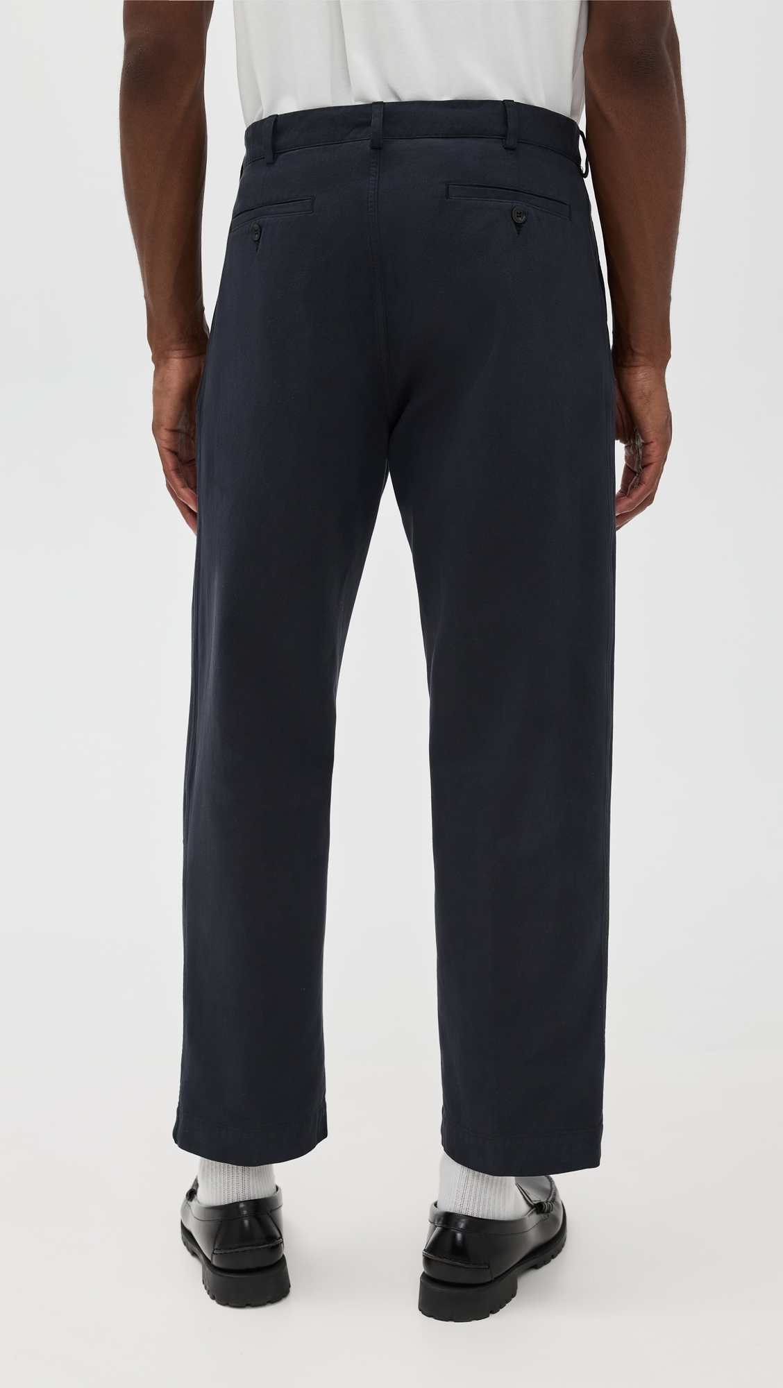 Knickerbocker Canal Pleated Twill Cotton Pants Navy