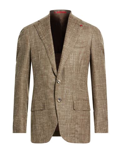 Man Blazer Military green Size 38 Wool, Silk, Linen, Polyamide