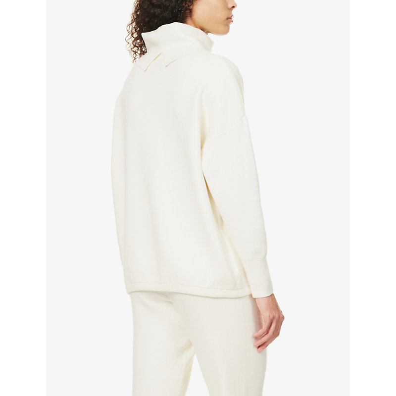 Womens Egret Cavendish Relaxed-fit Stretch-woven Blend Jumper