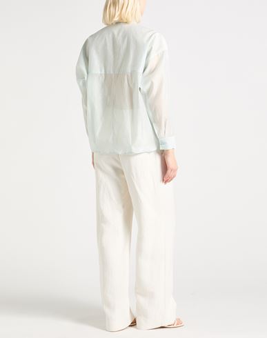 Woman Shirt Sky blue Size 2 Cotton, Silk
