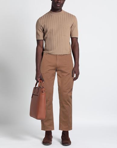 Man Pants Brown Size 34 Cotton, Elastane