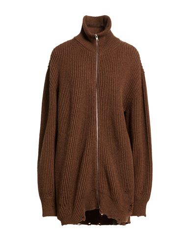 Woman Cardigan Brown Size S Wool, Polyamide