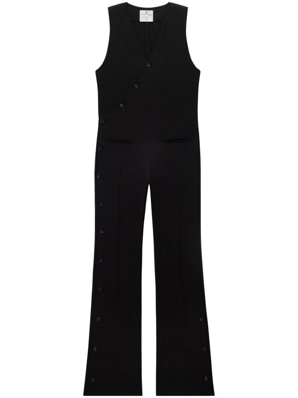 V-neck tailored jumpsuit - Black