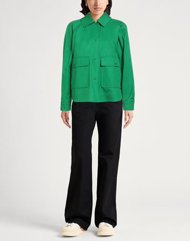 Woman Jacket Green Size 6 Cotton
