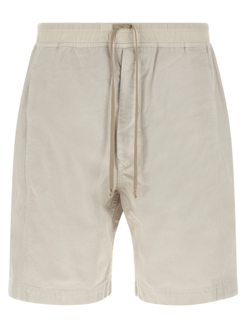 Beige Wide Pusher Short Bermuda Shorts