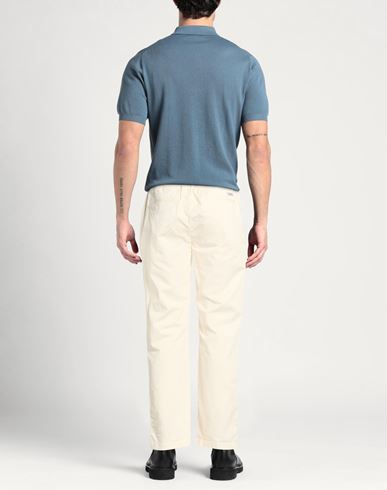 Man Pants Cream Size 34 Cotton, Linen, Elastane