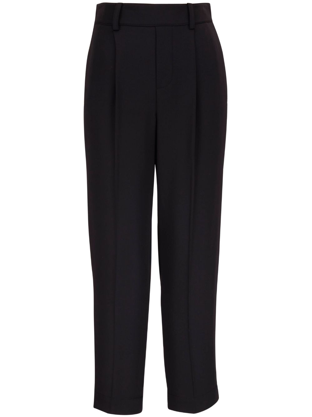 High-waist tapered-leg trousers - Black