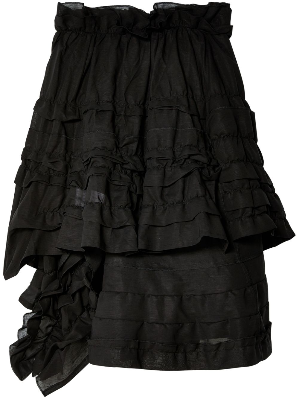 Draped asymmetric skirt - Black
