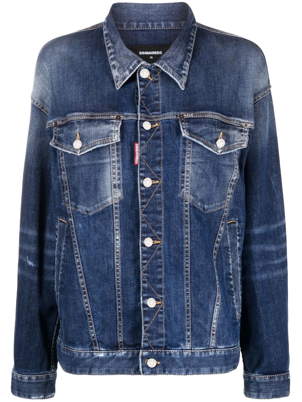 Distressed denim jacket - Blue