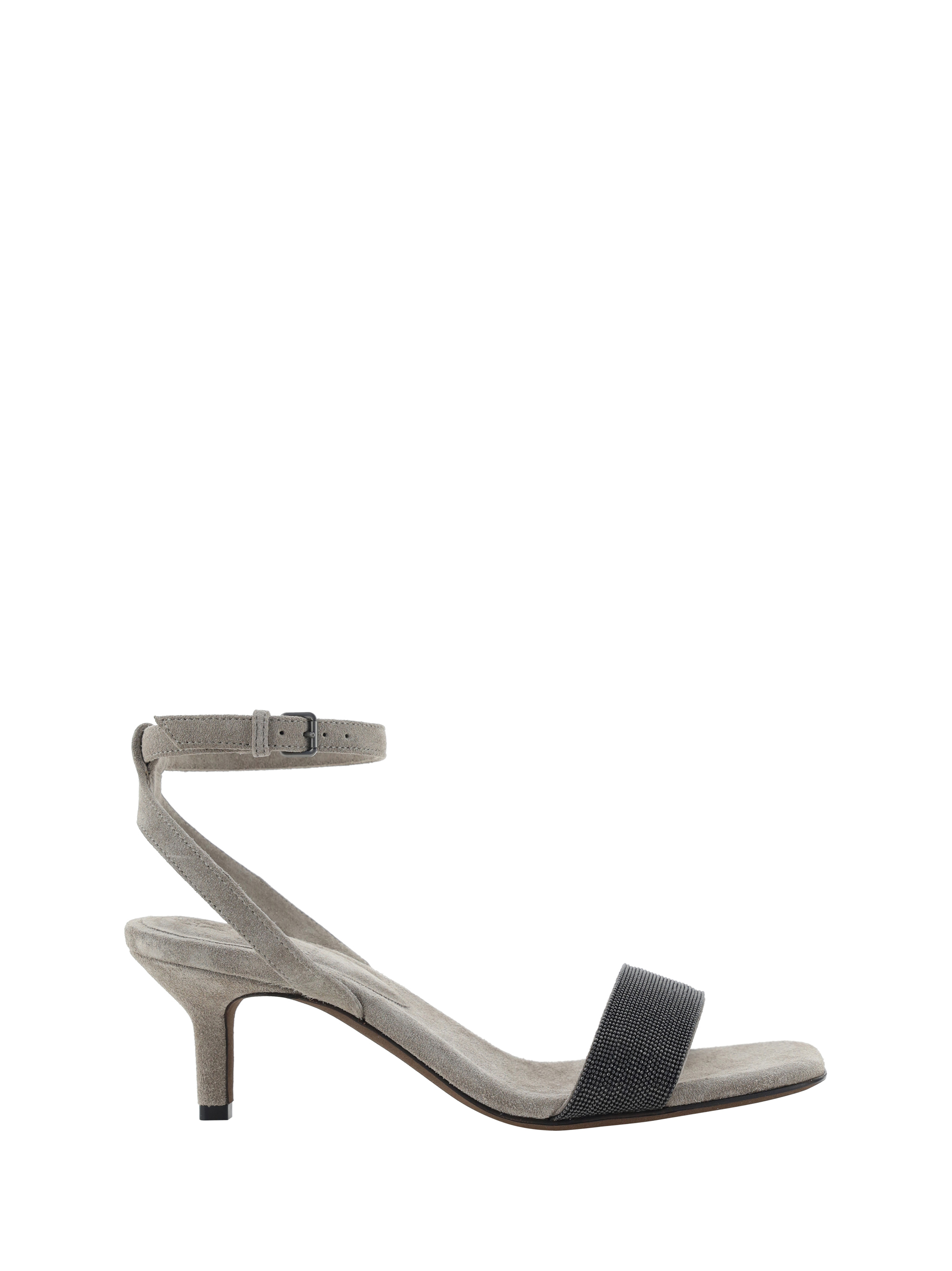 Suede Sandals With Precious Insert