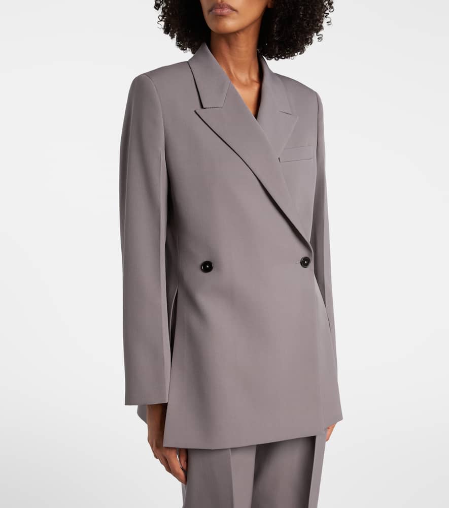 Double-breasted wool gabardine blazer