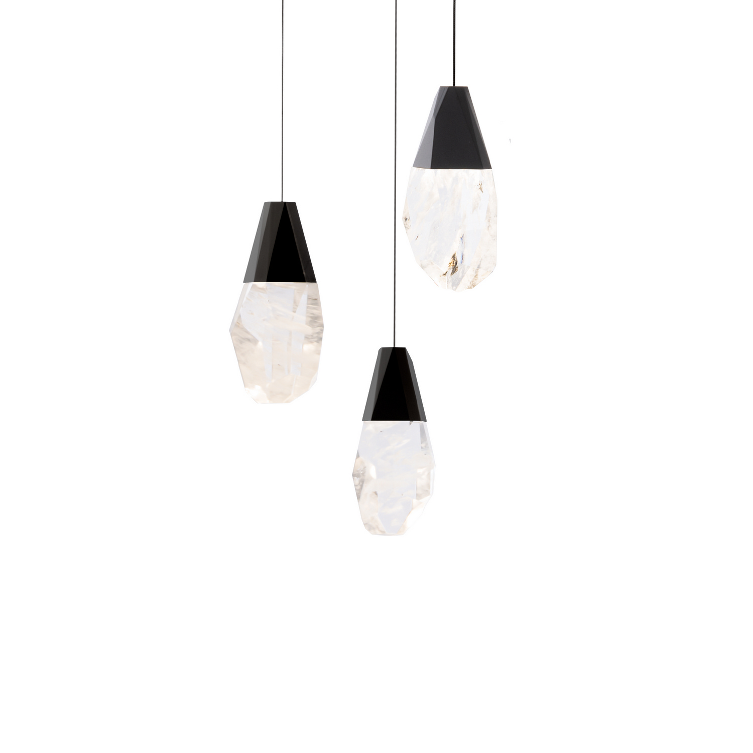 Martini 3-Light LED Pendant in Black
