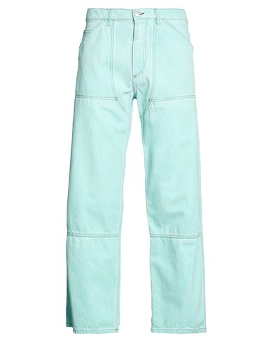 Man Jeans Turquoise Size 32 Cotton
