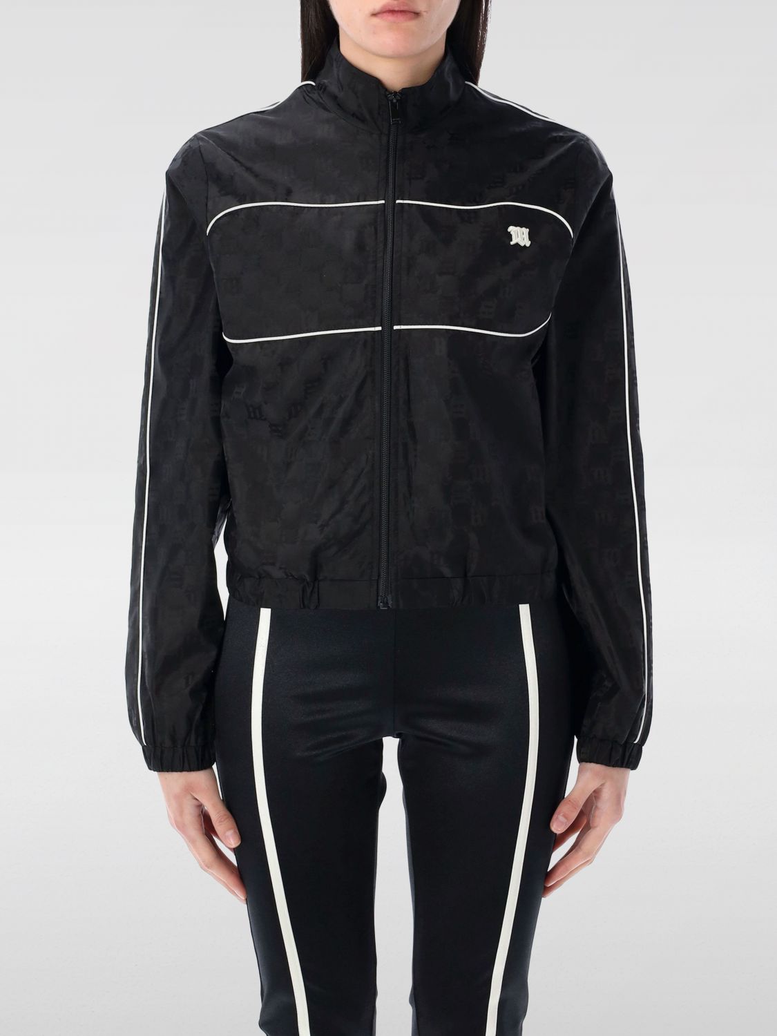 Monogram-print jacket - Black