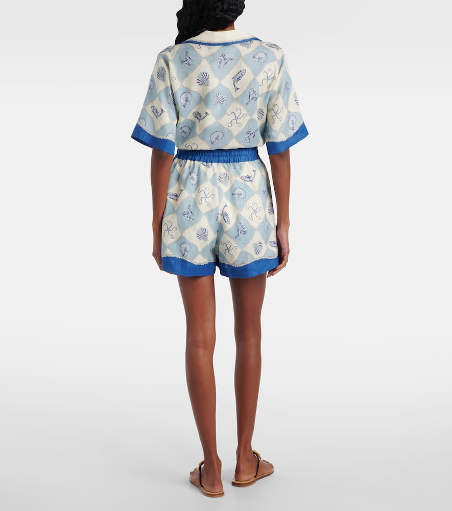 Alémais Pia printed high-rise shorts