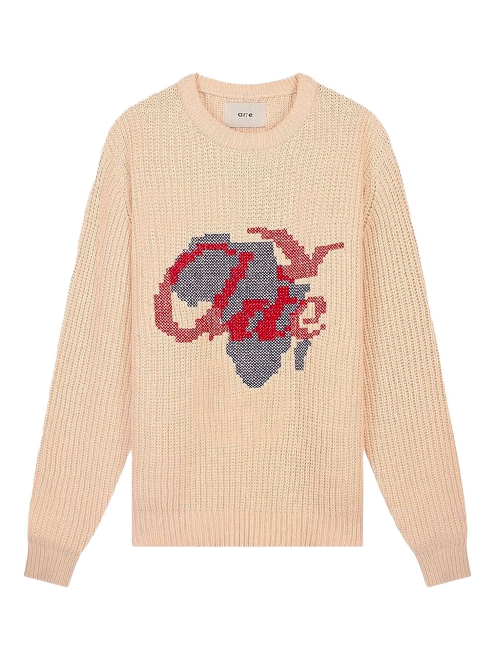 Arte Antwerp cross-stitch knitted sweater - Neutrals