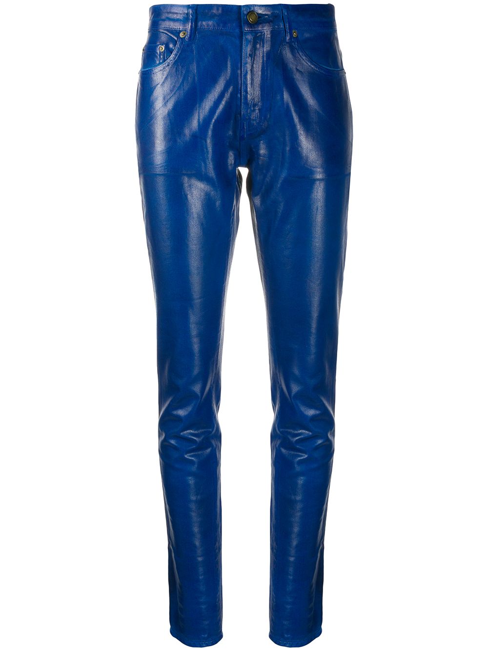 Skinny patent style trousers - Blue