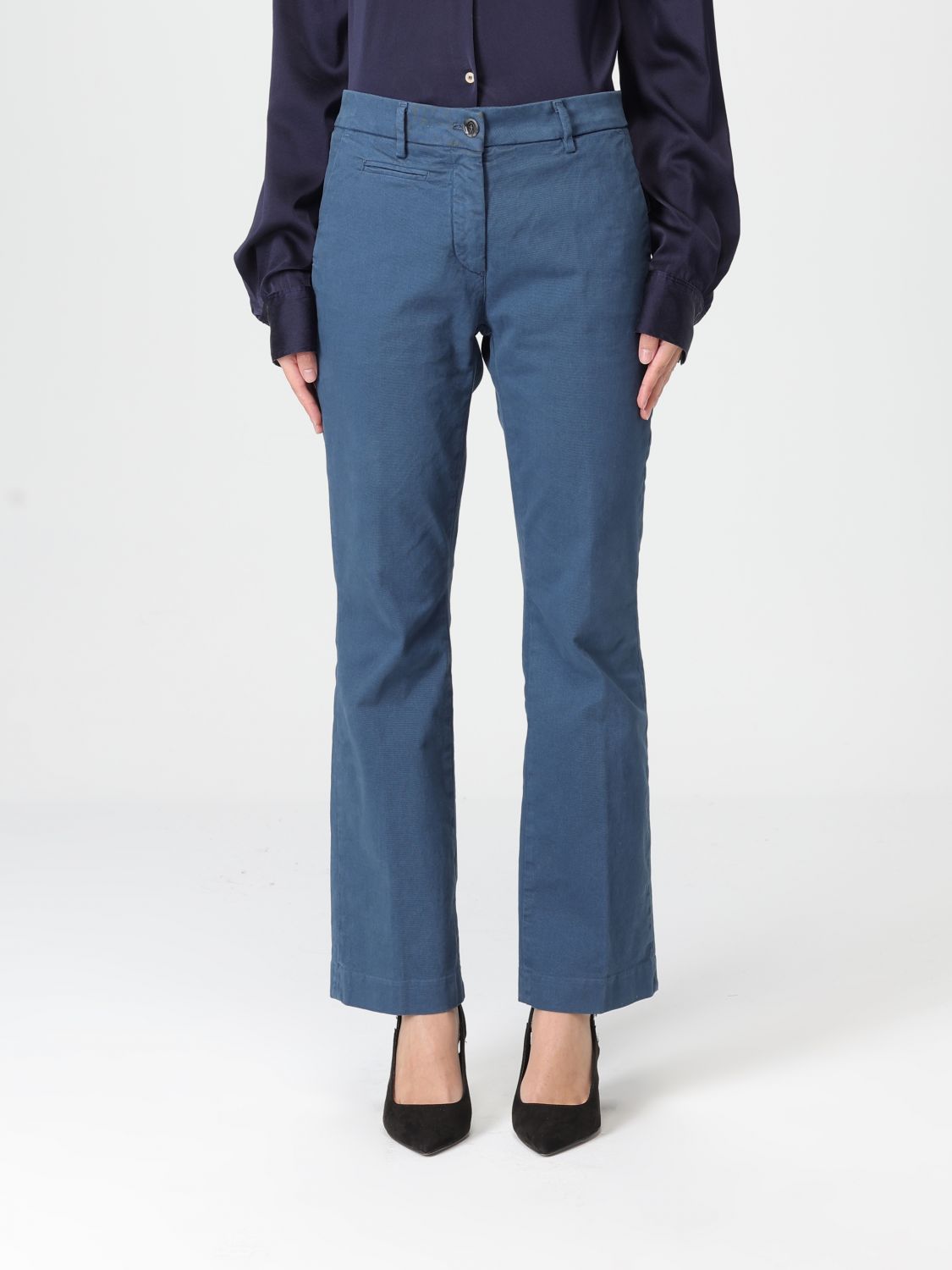 Pants Woman color Gnawed Blue