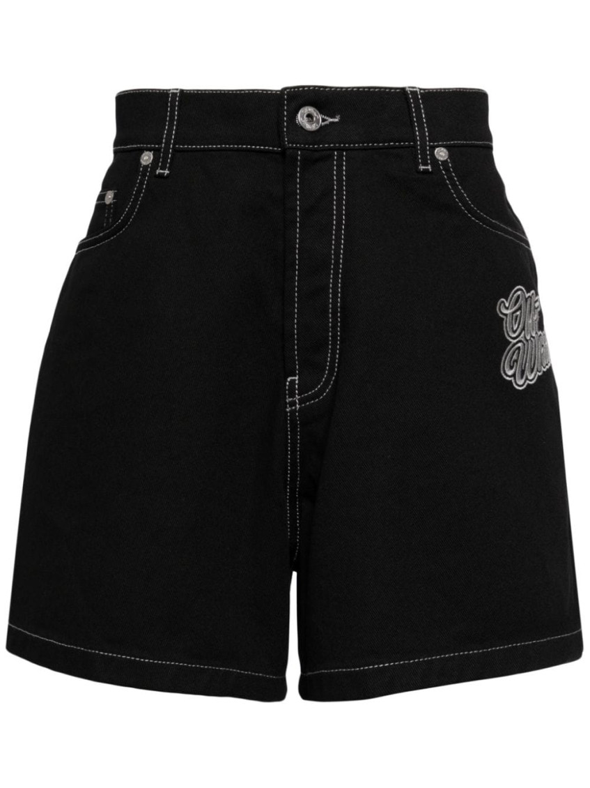 Black Cotton Short With Logo