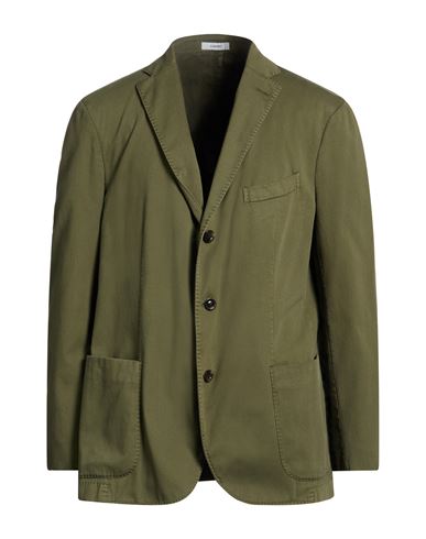 Man Blazer Military green Size 38 Cotton, Elastane