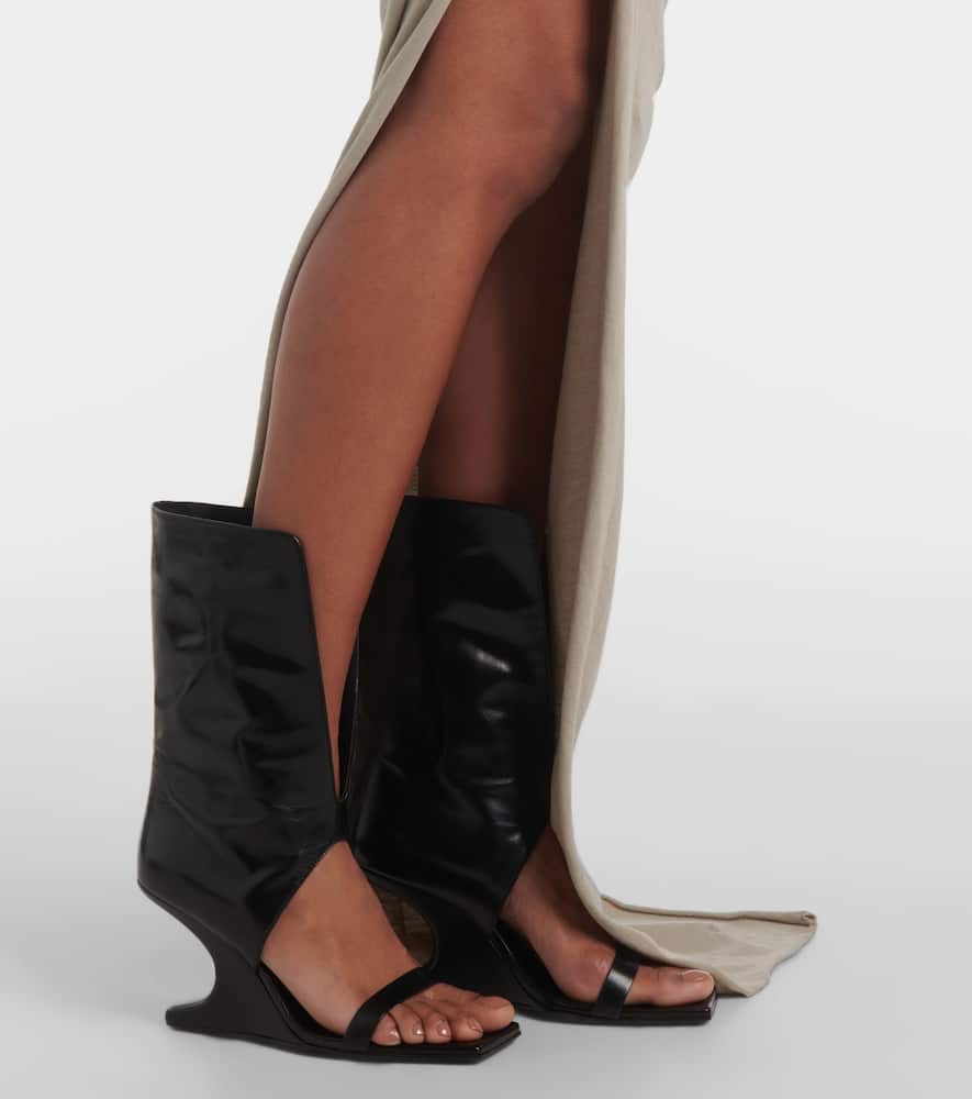Ruched cotton jersey maxi skirt