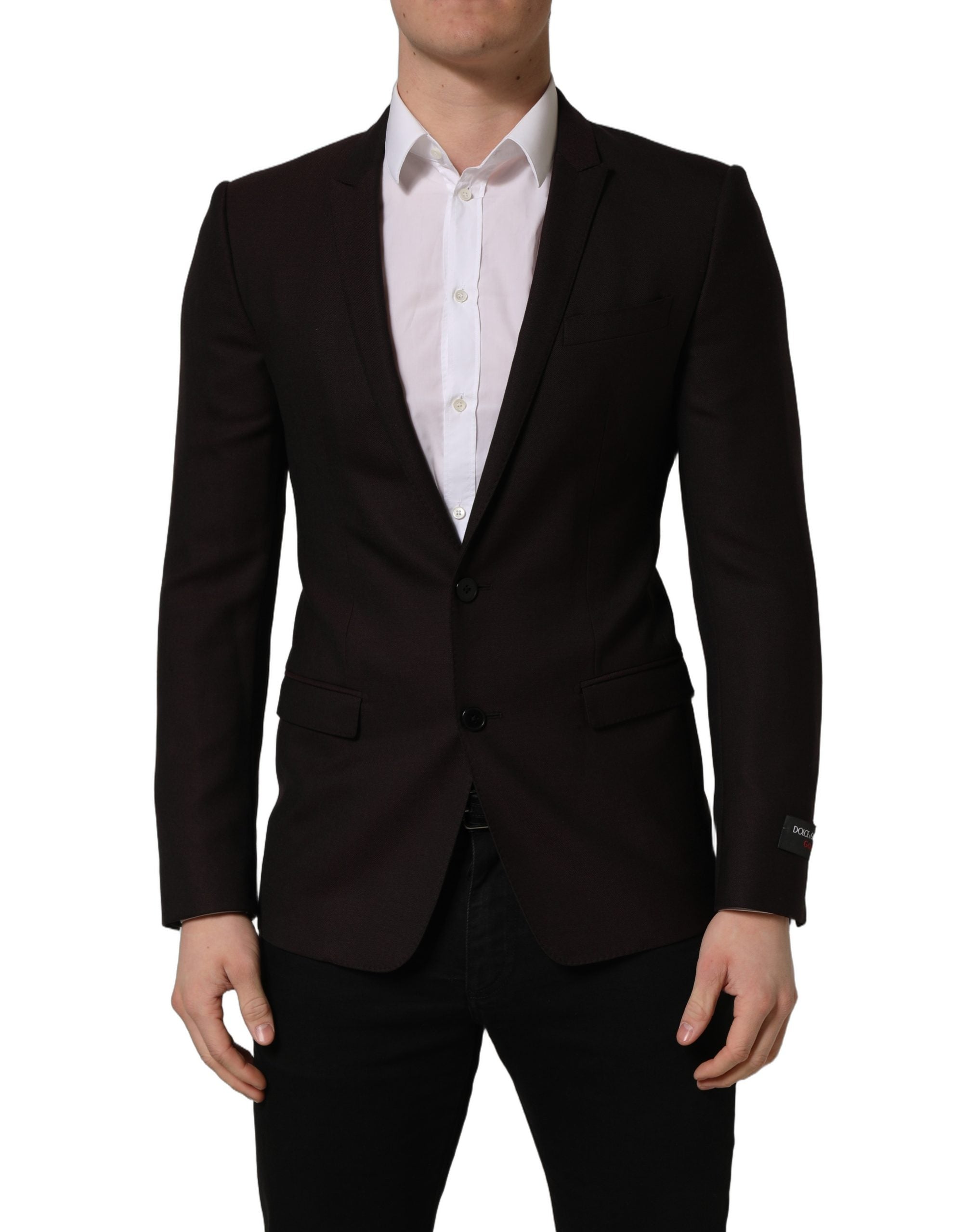 Virgin Wool Two-Button Blazer — Black