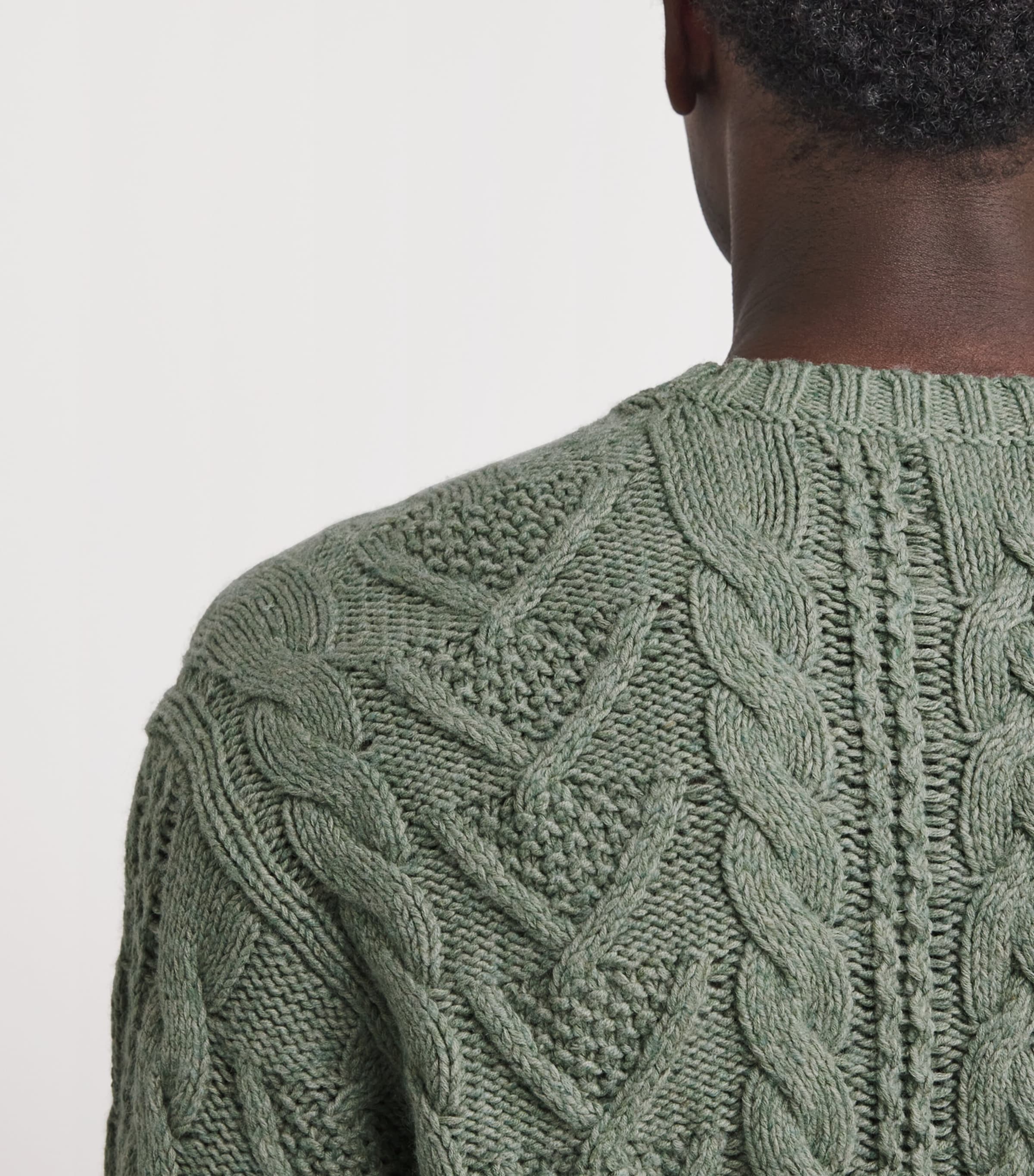 Cotton-Blend Fisherman's Sweater