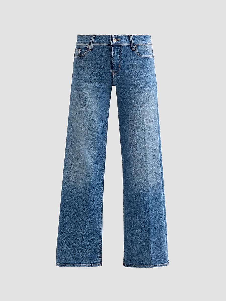 Women's Le Slim Stretch-Denim Low-Rise Wide-Leg Jeans - Gossamer