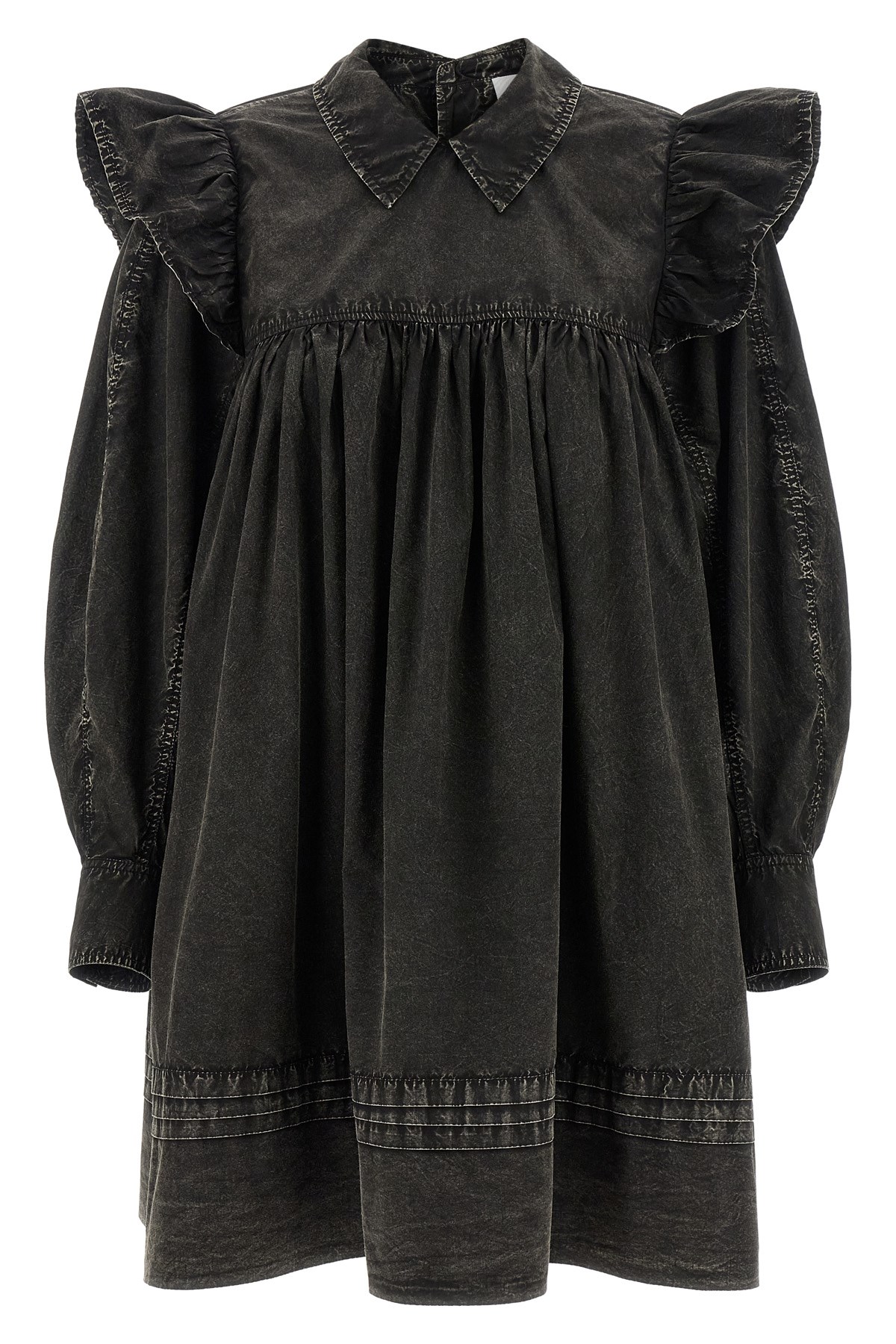 'Black Washed Mini Shirt' Dress