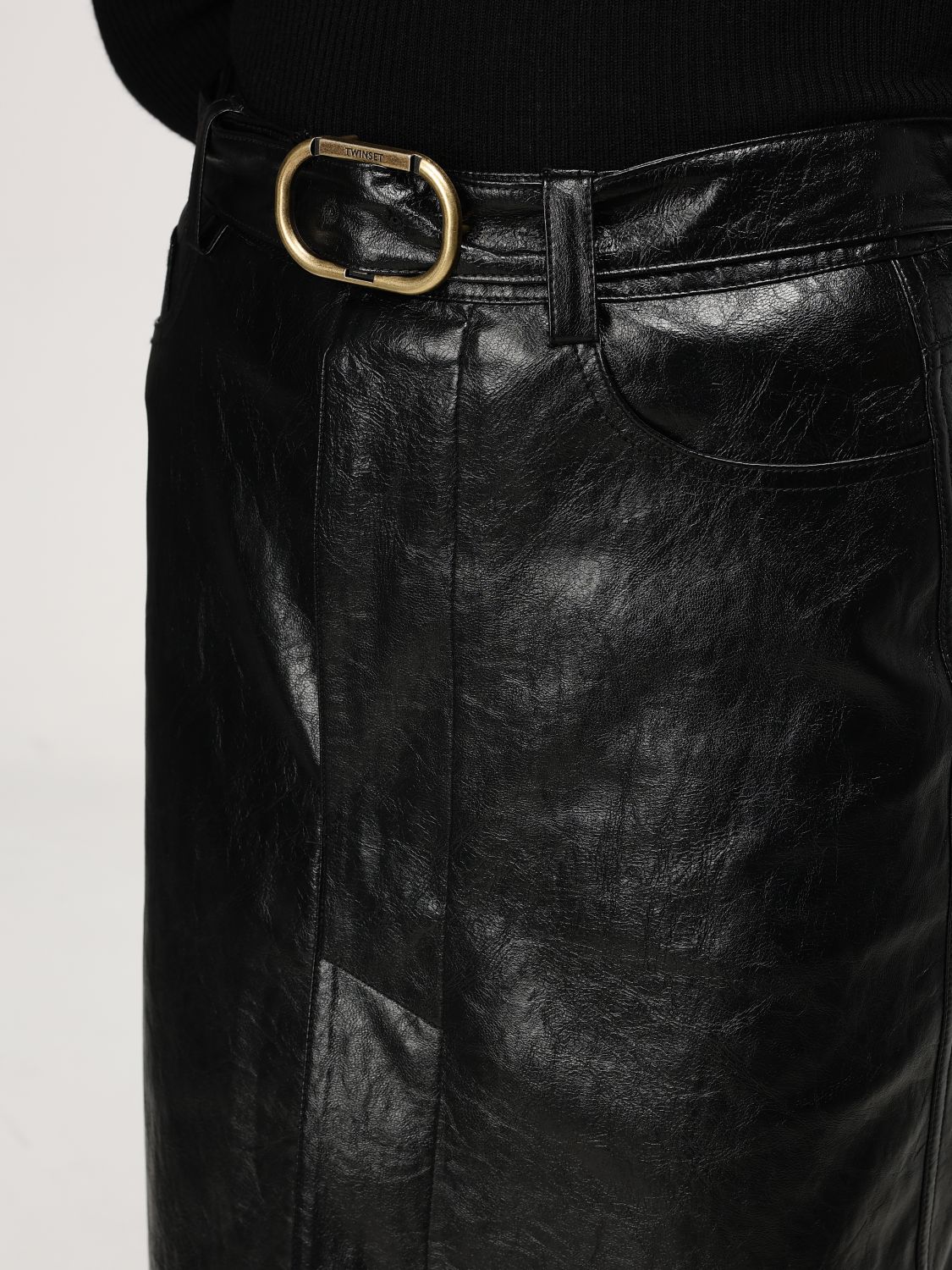 Logo-plaque midi skirt - Black