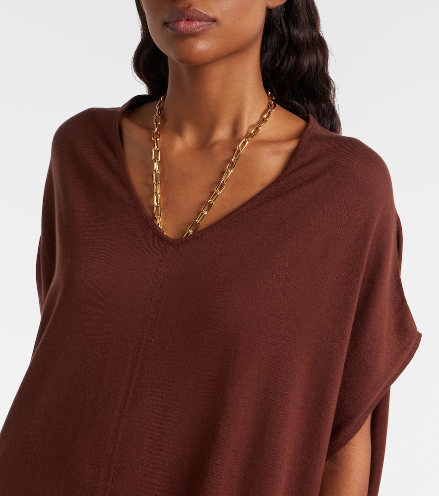 Cotton, silk, and cashmere midi dress