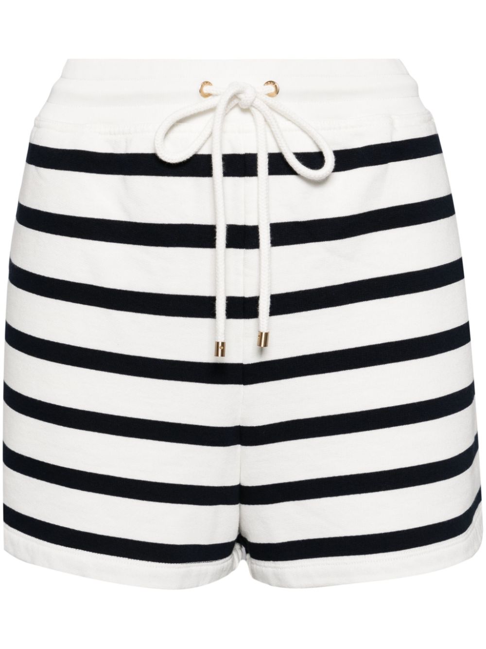 Striped varsity shorts - White