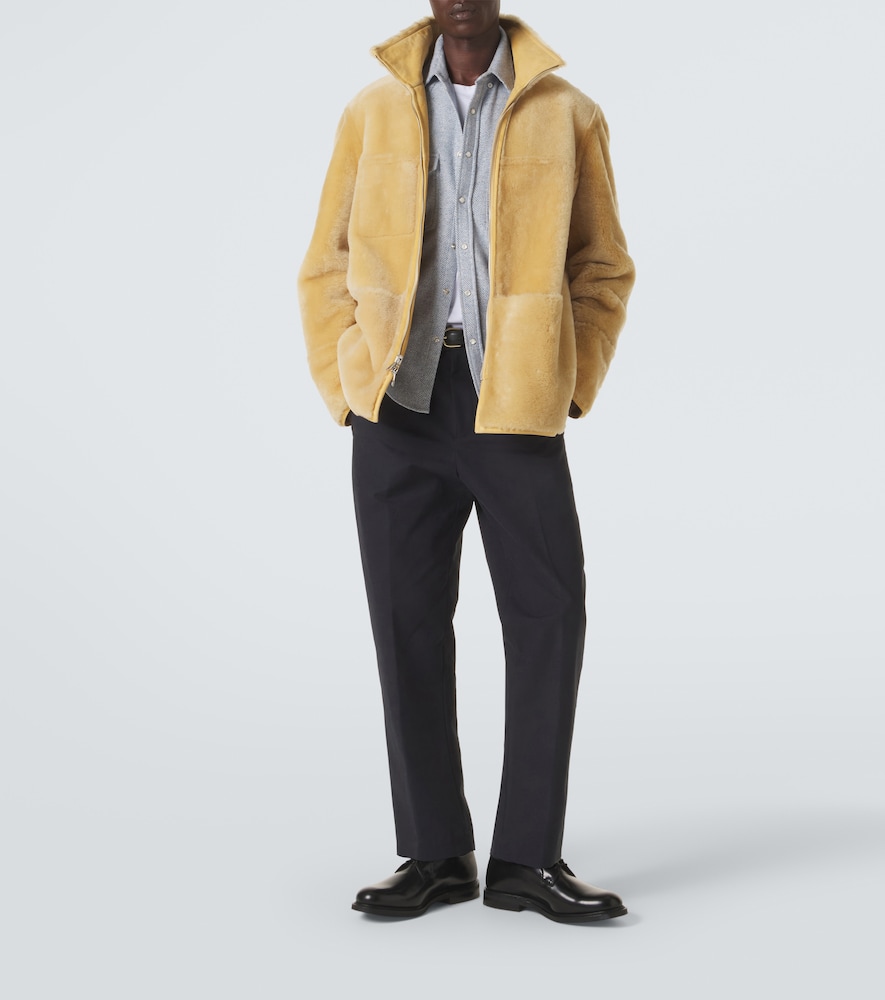 Matt cotton-blend straight pants