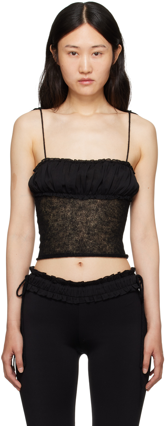 Black knit tank top