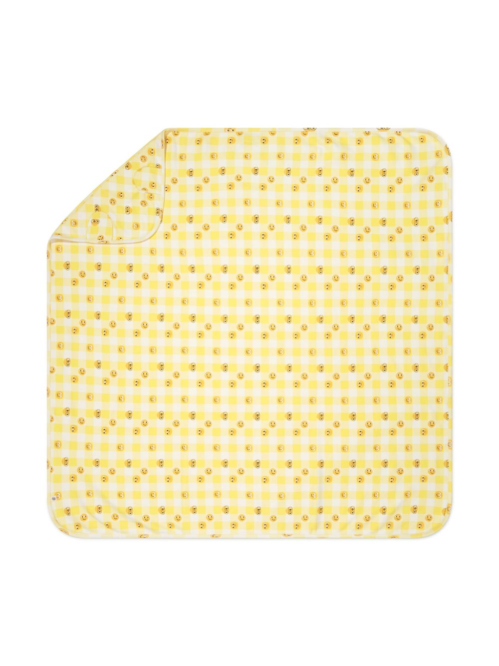 Checkers smiley-print blanket - Yellow