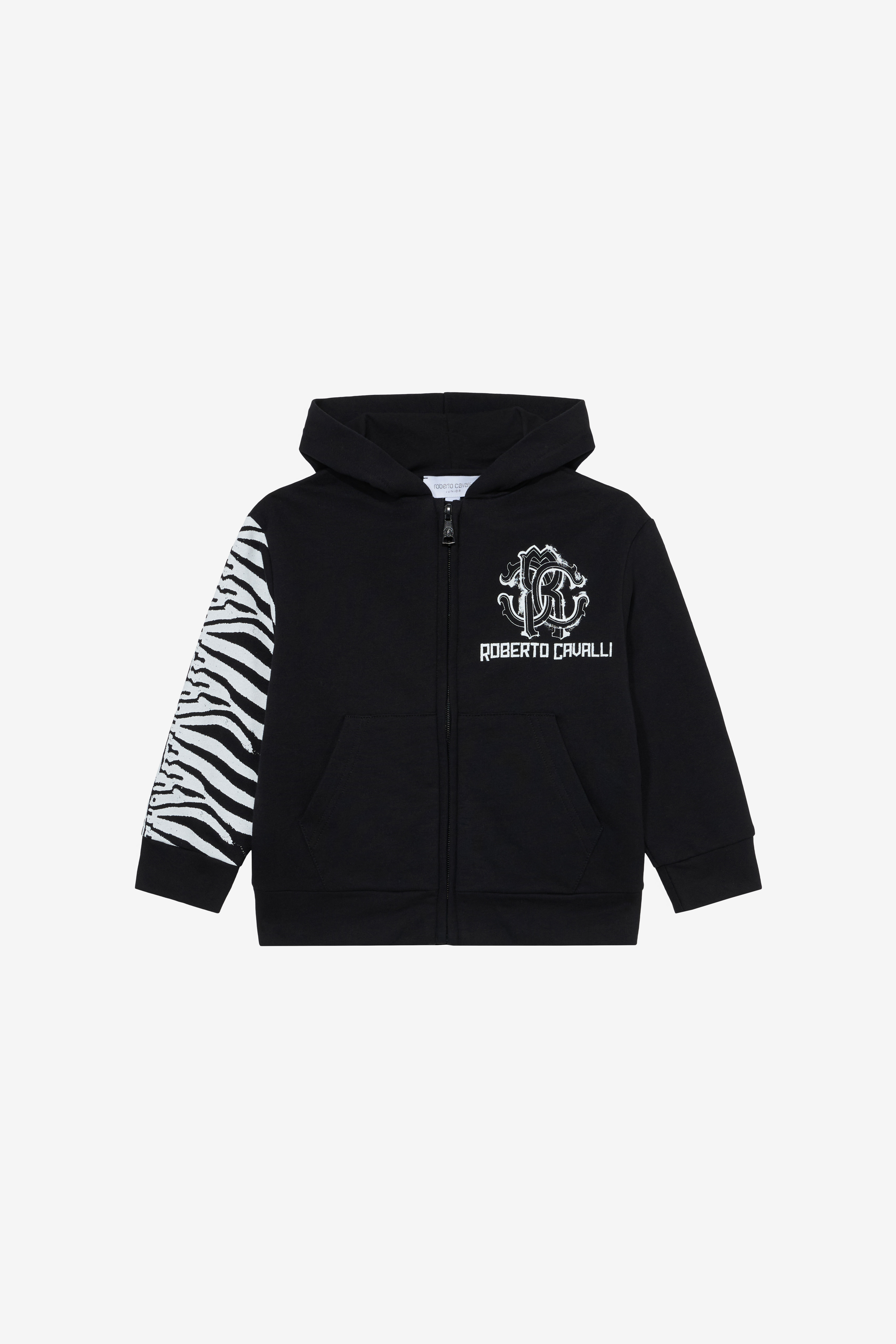 Black Sweatshirt With Zebra Print And Monogram Rc - Male Boys (4