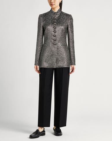Woman Jacket Gunmetal Size 10 Polyester, Polyacrylic, Wool, Synthetic fibers, Metallic Polyester