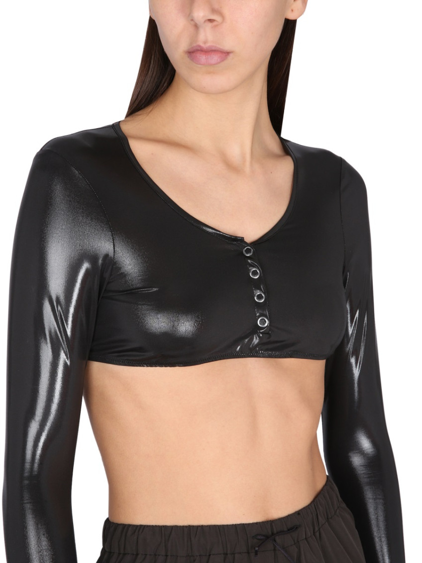 Black Solid Scoop Neck Top