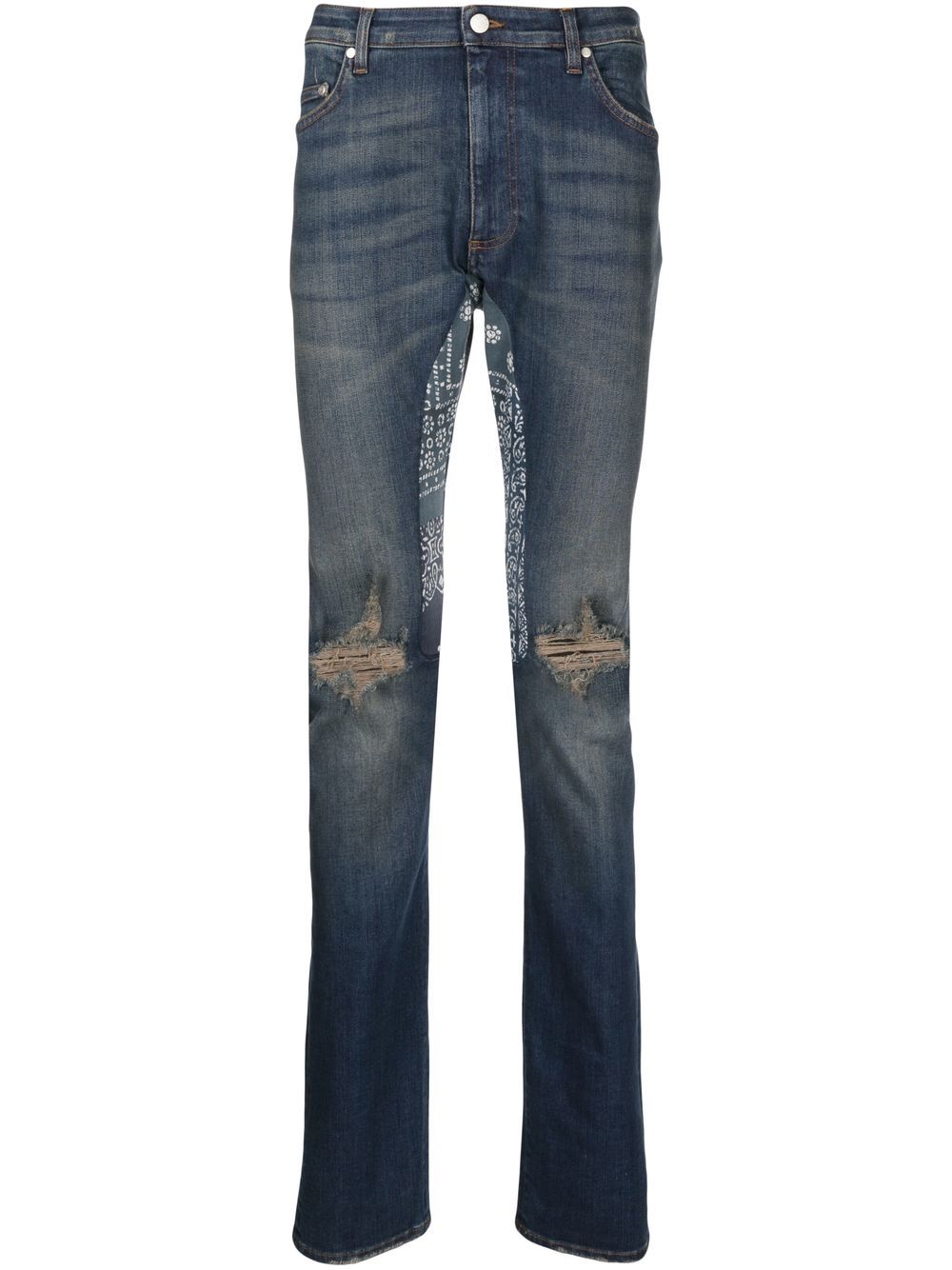 Bandana-print jeans - Blue