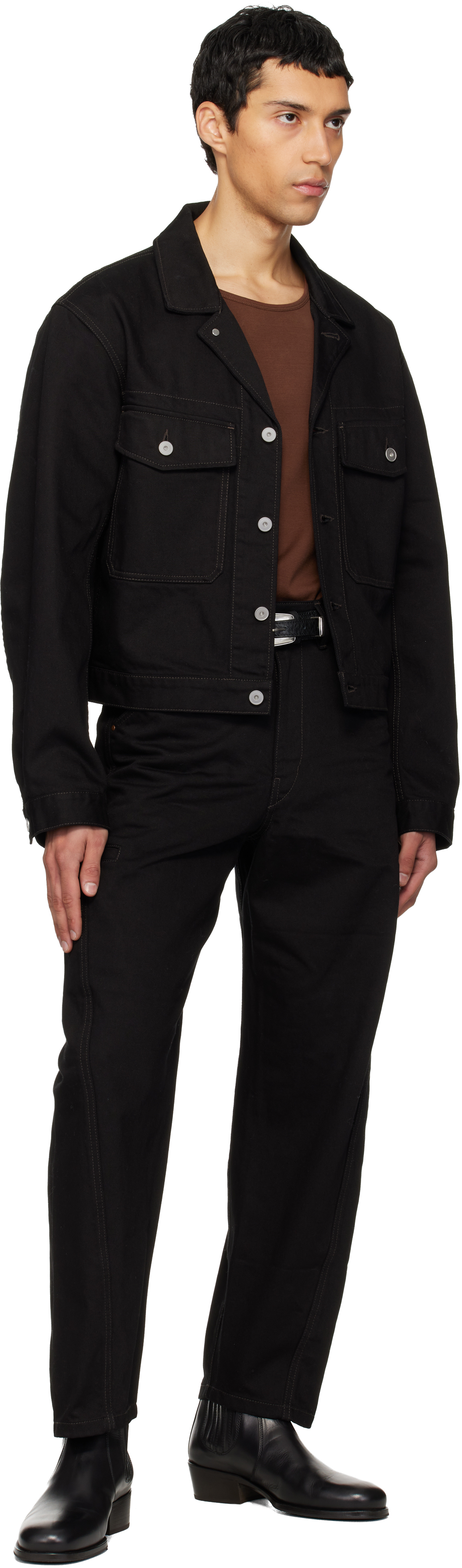 Black Twisted Workwear Jeans